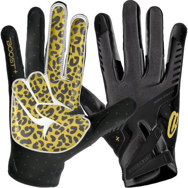 Grip Boost Peace Stealth 6.0 Boost Plus Football Gloves - Black/Gold