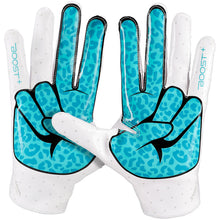 Grip Boost Peace Stealth 6.0 Boost Plus Football Gloves - White/Aqua
