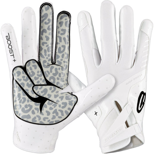 Grip Boost Peace Stealth 6.0 Boost Plus Football Gloves - White/Black