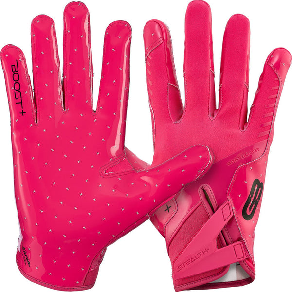 Grip Boost Solid Pink Stealth 6.0 Boost Plus Youth Football Gloves