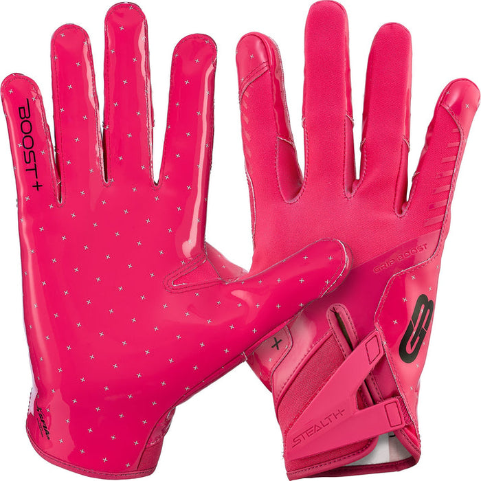 Grip Boost Solid Pink Stealth 6.0 Boost Plus Youth Football Gloves